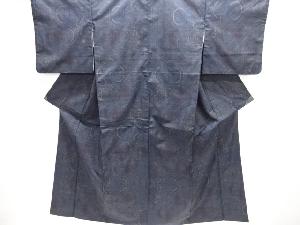 幾何学に花模様織り出し本場泥大島紬着物(5マルキ)